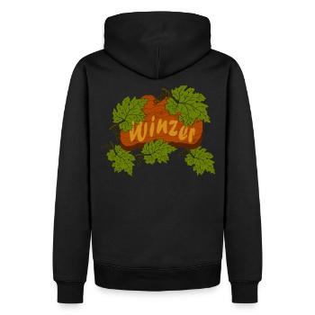 Les vignerons - Sweat à capuche Premium bio Homme - noir - Dos - Nico (187cm)