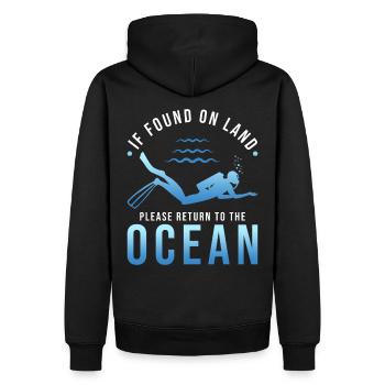 Plongeur Cadeau De Plongée Rengaine - Sweat à capuche Premium bio Homme - noir - Dos - Nico (187cm)