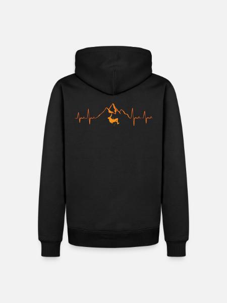 Mountain Climbing Hearbeat - Men’s Premium Organic Hoodie - black