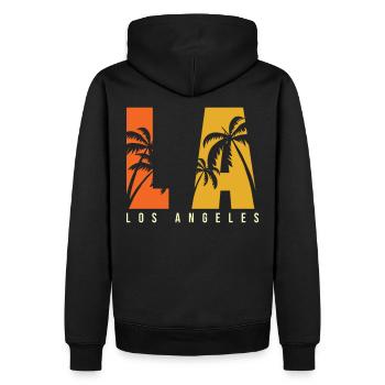LA Los Angeles - Sweat à capuche Premium bio Homme - noir - Dos - Nico (187cm)