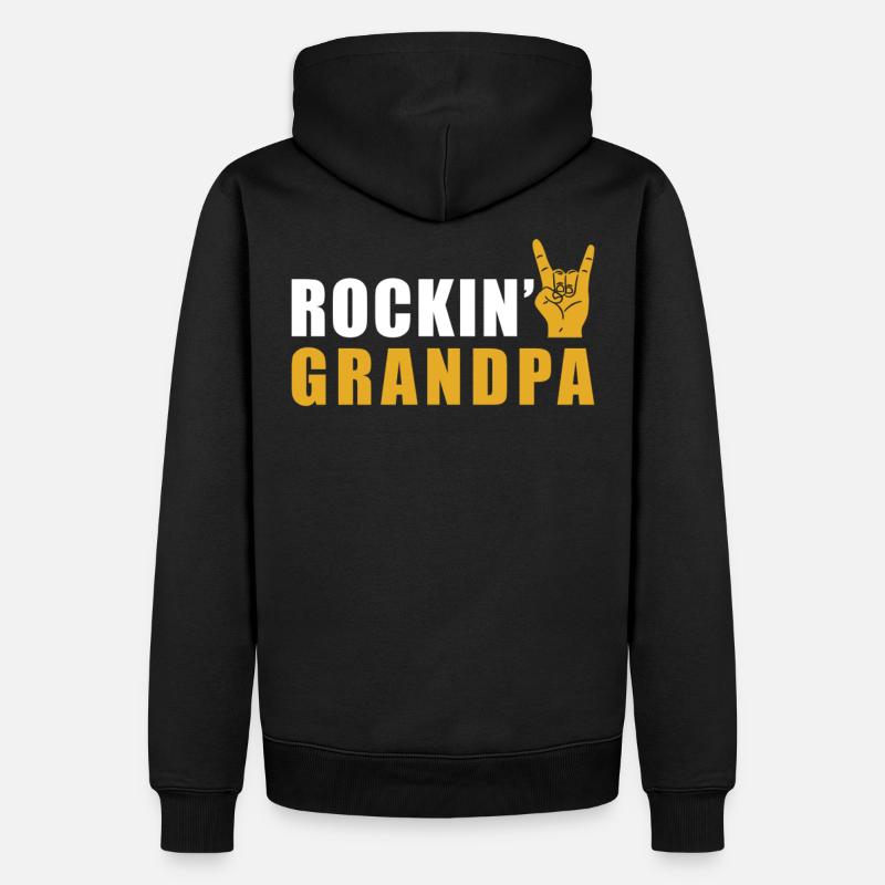 Rock Opa Rock n Roll - Männer Premium Bio Hoodie - Schwarz