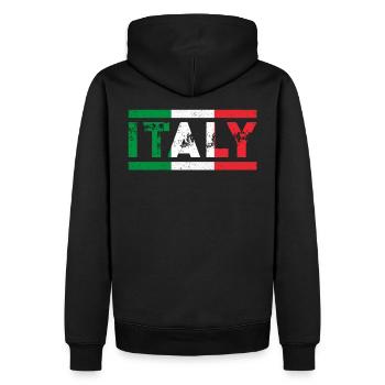 Italien Flagge - Männer Premium Bio Hoodie - Schwarz - Hinten - Nico (187cm)