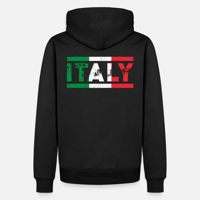 Italie Drapeau - Sweat à capuche Premium bio Homme - noir