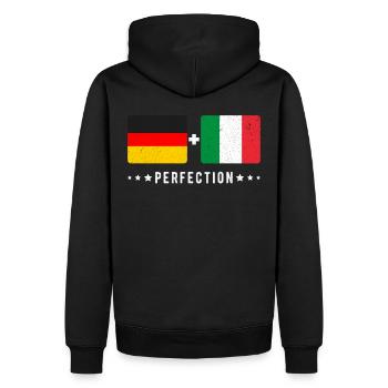 Italie Allemagne Drapeau - Sweat à capuche Premium bio Homme - noir - Dos - Nico (187cm)