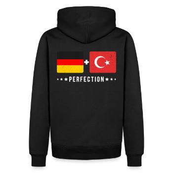 Turquie Allemagne Drapeau - Sweat à capuche Premium bio Homme - noir - Dos - Nico (187cm)