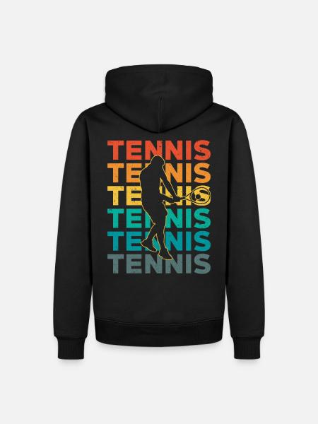 Tennis Retro - Männer Premium Bio Hoodie - Schwarz