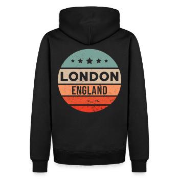 Londres - Sweat à capuche Premium bio Homme - noir - Dos - Nico (187cm)