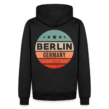 Berlin - Männer Premium Bio Hoodie - Schwarz - Hinten - Nico (187cm)
