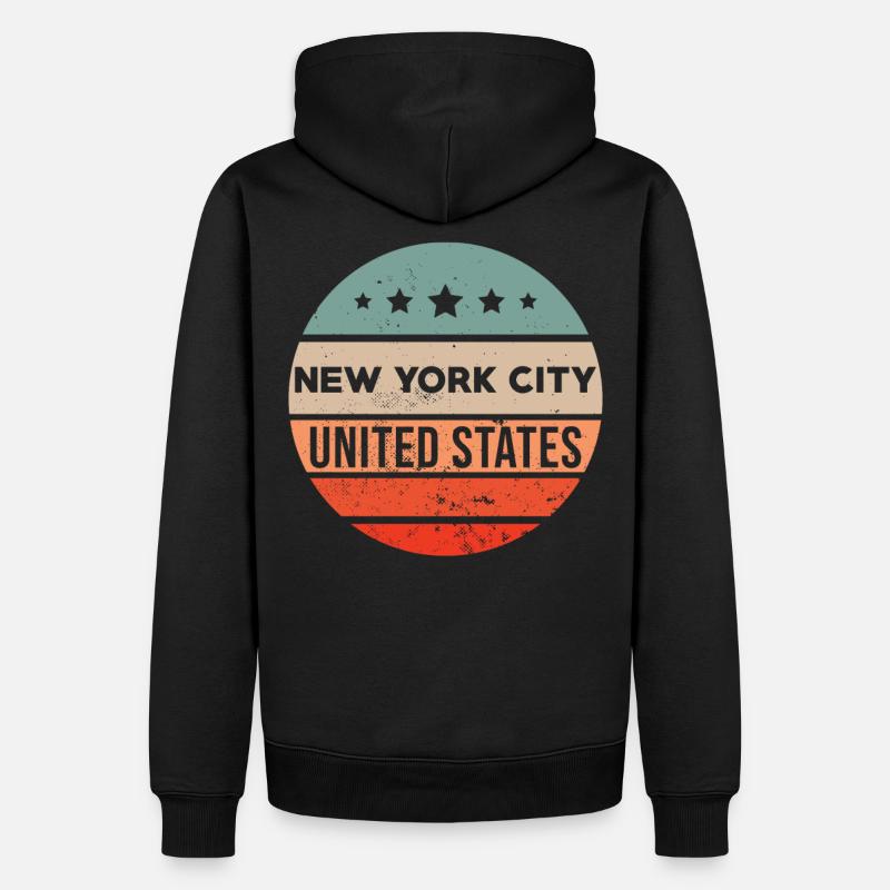 New York NY - Männer Premium Bio Hoodie - Schwarz