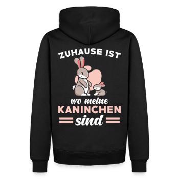 Kaninchen Spruch niedlich - Männer Premium Bio Hoodie - Schwarz - Hinten - Nico (187cm)