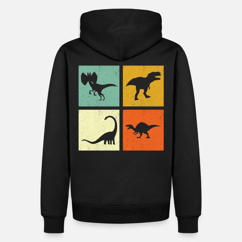 Dino Dinosaurier - Männer Premium Bio Hoodie - Schwarz