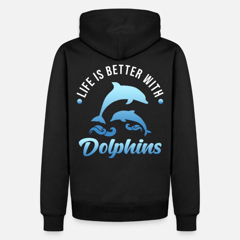 Delfin - Männer Premium Bio Hoodie - Schwarz
