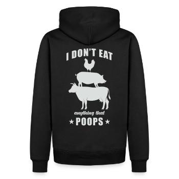 Vegetarier Geschenk - Männer Premium Bio Hoodie - Schwarz - Hinten - Nico (187cm)