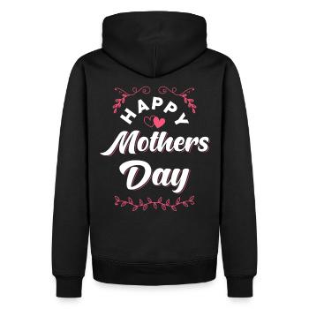 Fête des Mères - Sweat à capuche Premium bio Homme - noir - Dos - Nico (187cm)