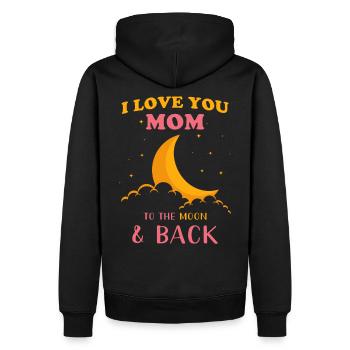 Maman Je t’aime Maman - Sweat à capuche Premium bio Homme - noir - Dos - Nico (187cm)