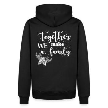 Famille Ensemble, nous sommes une famille - Sweat à capuche Premium bio Homme - noir - Dos - Nico (187cm)