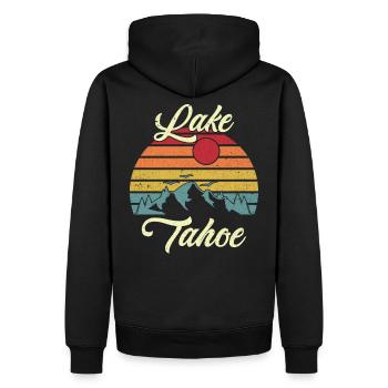 Lac Tahoe - Sweat à capuche Premium bio Homme - noir - Dos - Nico (187cm)