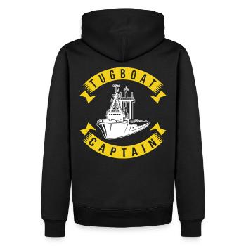 Remorqueur capitaine - Sweat à capuche Premium bio Homme - noir - Dos - Nico (187cm)