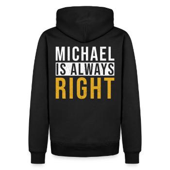 Michael hat immer Recht - Männer Premium Bio Hoodie - Schwarz - Hinten - Nico (187cm)