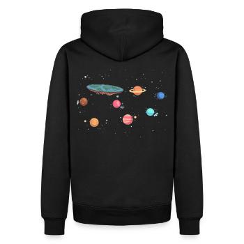 Flat Earth Society - Sweat à capuche Premium bio Homme - noir - Dos - Nico (187cm)