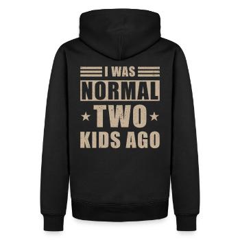 Maman drôle de sort deux enfants - Sweat à capuche Premium bio Homme - noir - Dos - Nico (187cm)