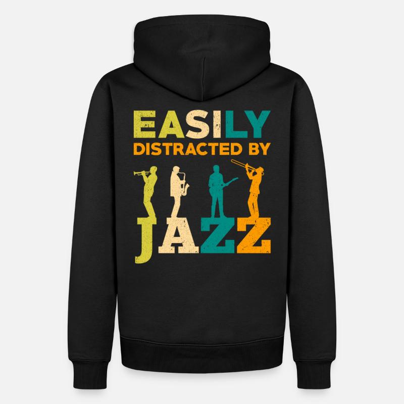 Jazz Musik - Männer Premium Bio Hoodie - Schwarz