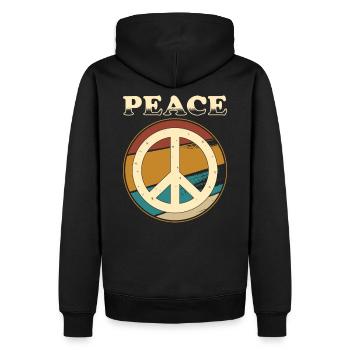 Signes de paix - Sweat à capuche Premium bio Homme - noir - Dos - Nico (187cm)