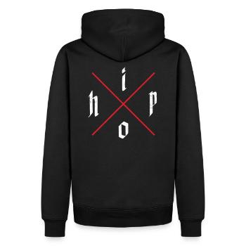 Hip Hop - Sweat à capuche Premium bio Homme - noir - Dos - Nico (187cm)