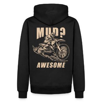 Cross moteur - Sweat à capuche Premium bio Homme - noir - Dos - Nico (187cm)