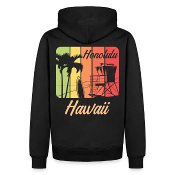 Hawaii Honolulu - Sweat à capuche Premium bio Homme - noir - Dos - Nico (187cm)