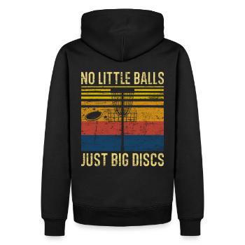 Disc Golf Retro - Männer Premium Bio Hoodie - Schwarz - Hinten - Nico (187cm)
