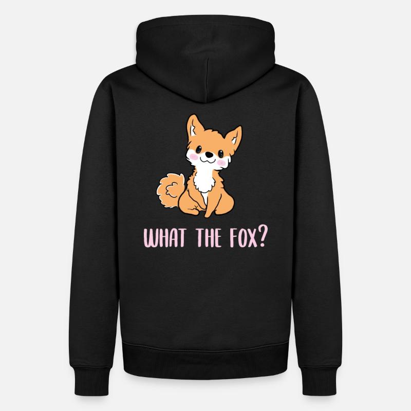What the fox - Sweat à capuche Premium bio Homme - noir