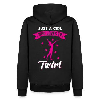 Baton Twirling Spruch Sport Twirl - Männer Premium Bio Hoodie - Schwarz - Hinten - Nico (187cm)