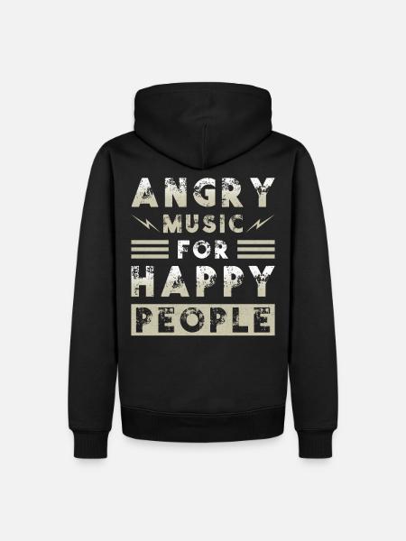 Metal Musik Angry Music for Happy People - Männer Premium Bio Hoodie - Schwarz