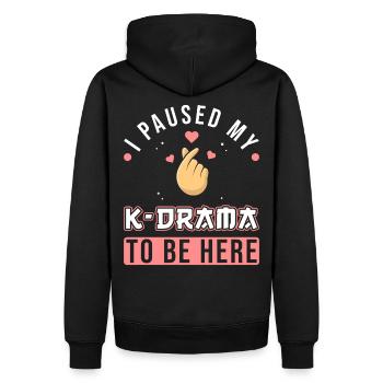 KDrama K-drama sort drôle - Sweat à capuche Premium bio Homme - noir - Dos - Nico (187cm)