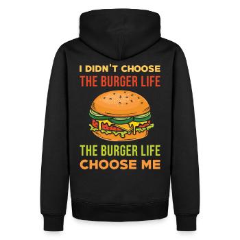 Burger Leben - Männer Premium Bio Hoodie - Schwarz - Hinten - Nico (187cm)