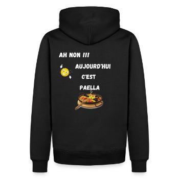 AH NON AUJOURHDHUI C'EST paella - Sweat à capuche Premium bio Homme - noir - Dos - Nico (187cm)