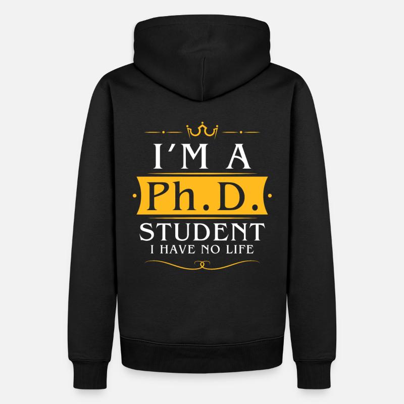 Ph.D. Student - Männer Premium Bio Hoodie - Schwarz