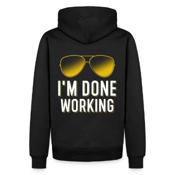 Rentner Spruch - Männer Premium Bio Hoodie - Schwarz - Hinten - Nico (187cm)