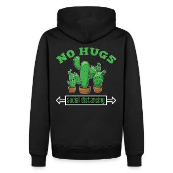 No hugs social distancing covid19 Geschenk Impfung - Männer Premium Bio Hoodie - Schwarz - Hinten - Nico (187cm)