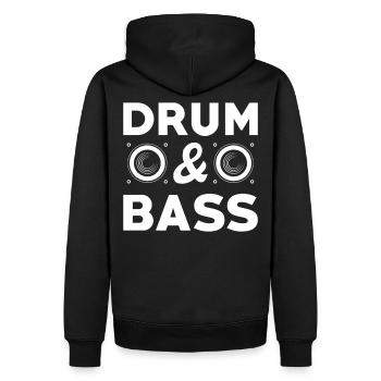 Drum Bass - Männer Premium Bio Hoodie - Schwarz - Hinten - Nico (187cm)