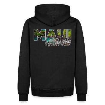 Maui Hawaii - Männer Premium Bio Hoodie - Schwarz - Hinten - Nico (187cm)
