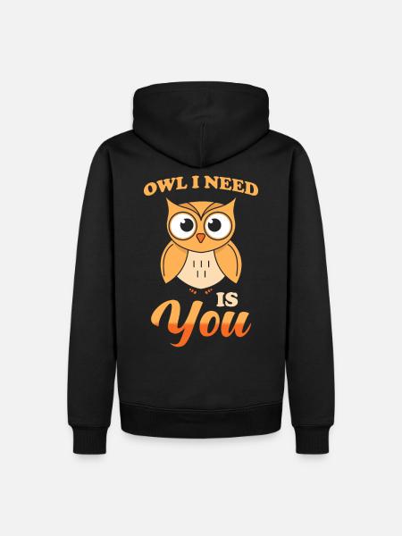 Owls pun - Men’s Premium Organic Hoodie - black