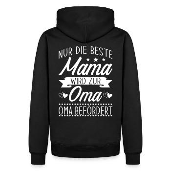 Beste Mama wird zur Oma - Männer Premium Bio Hoodie - Schwarz - Hinten - Nico (187cm)