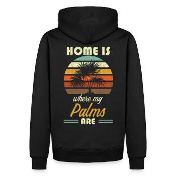 Palme Rengaine - Sweat à capuche Premium bio Homme - noir - Dos - Nico (187cm)