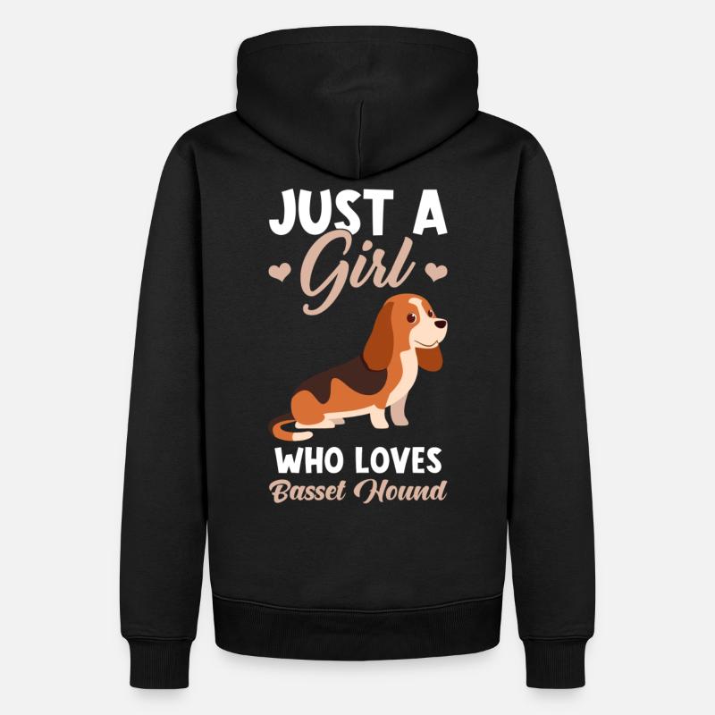 Basset Hound - Männer Premium Bio Hoodie - Schwarz