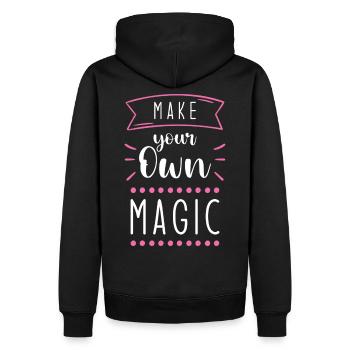 Magischer Spruch Magie Zauber - Männer Premium Bio Hoodie - Schwarz - Hinten - Nico (187cm)