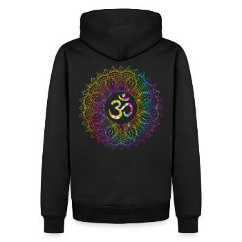 Ohm Zen Mandala - Sweat à capuche Premium bio Homme - noir - Dos - Nico (187cm)