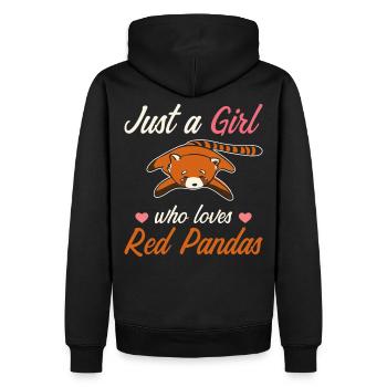 Panda rouge - Sweat à capuche Premium bio Homme - noir - Dos - Nico (187cm)