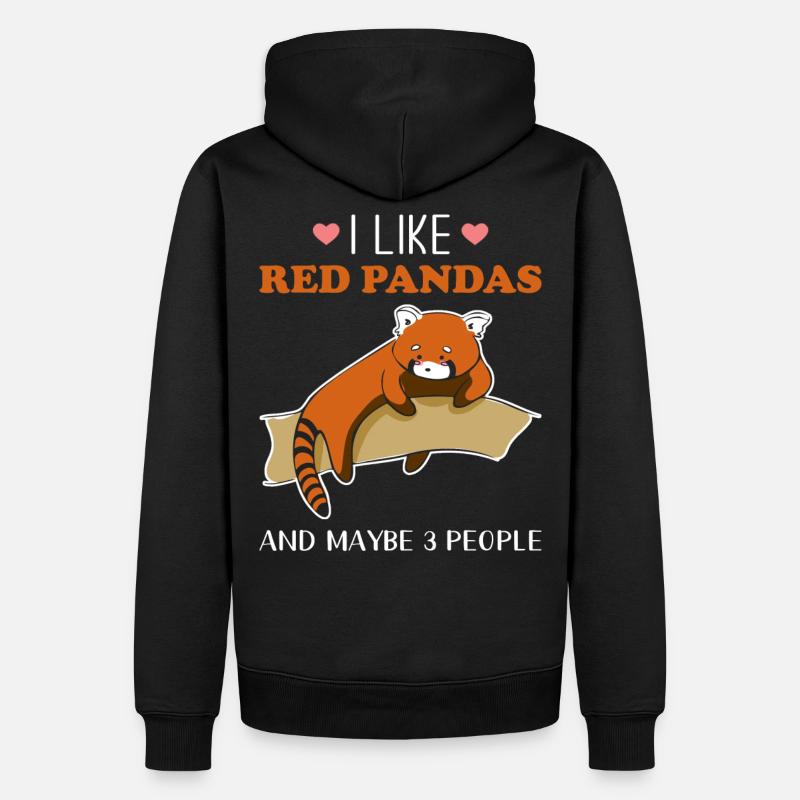 Roter Panda - Männer Premium Bio Hoodie - Schwarz